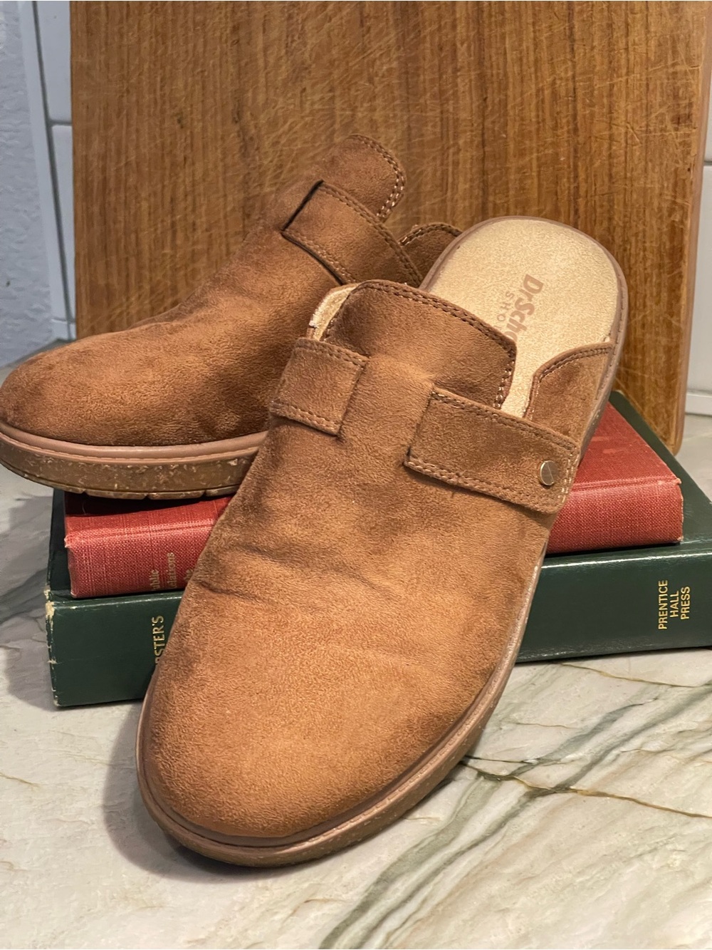 Dr. Scholl's Calm Clog Mules Brown Suede Women's Size 7.5 Super Comfy!